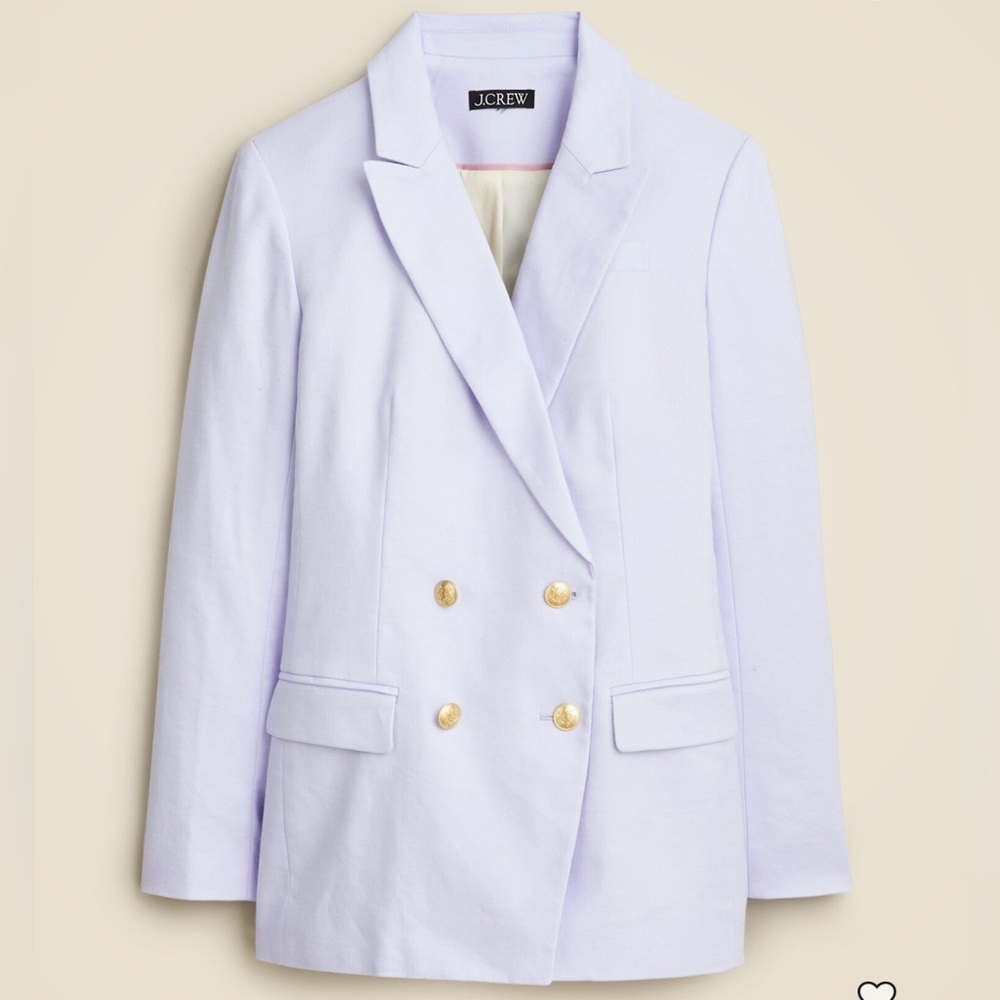 J. Crew Women's Greta Linen Blazer in color Peri Breeze Size 00